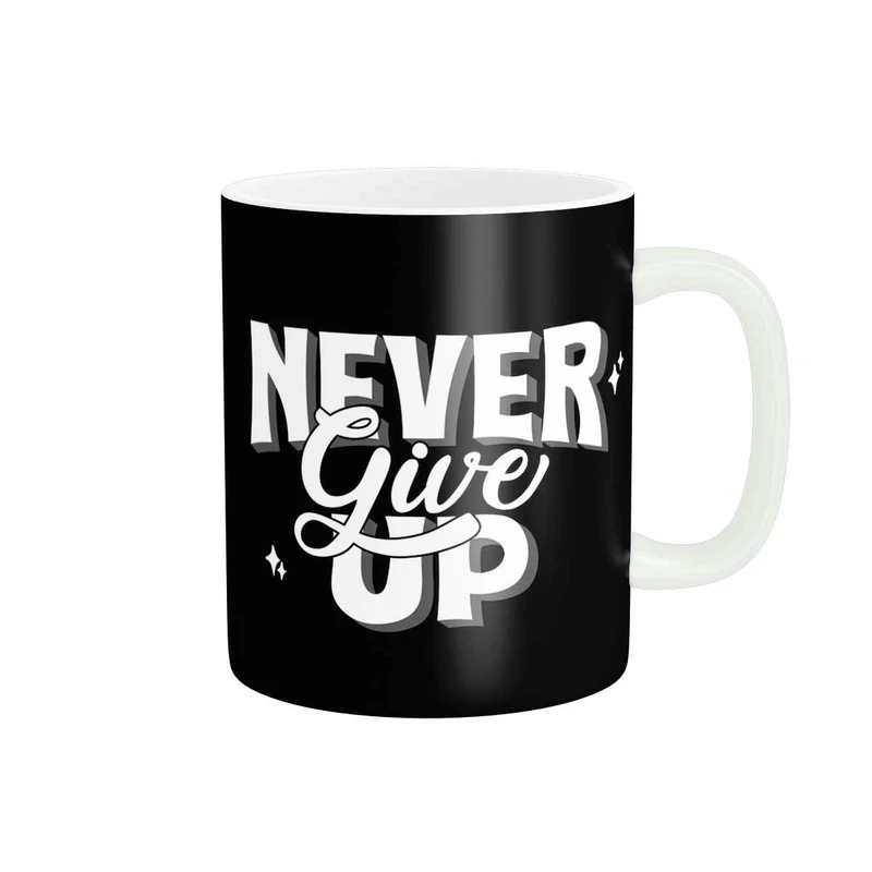 ماگ پاد آفرین طرح جمله انگیزشی  Never give up کد 2010