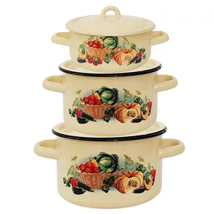 سرویس قابلمه 6 پارچه مدل لعابی طرح کدو