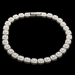 دستبند زنجیری طلا 18 عیار زنانه طلای مستجابی مدل مربعی آوا تراش کد 5412