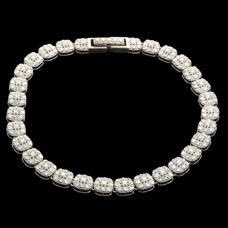 دستبند زنجیری طلا 18 عیار زنانه طلای مستجابی مدل مربعی آوا تراش کد 5412