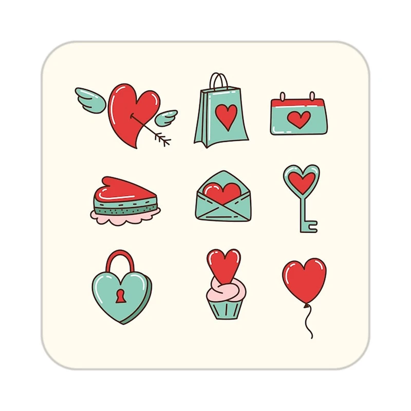 زیر لیوانی کاکتی طرح عاشقانه مدل mp37246