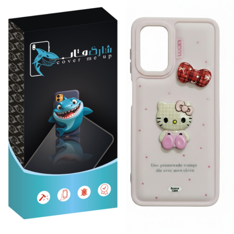 کاور شارک قاب مدل کیتی عروسکی مناسب برای گوشی موبایل سامسونگ Galaxy A12 / M12