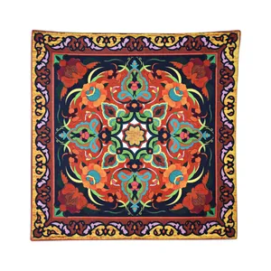 رومیزی مدل مخمل طرح کاشی کد 103