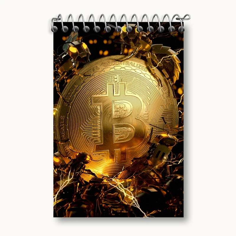 دفتر یادداشت 50 برگ خندالو مدل بیت کوین (Bitcoin) کد F911