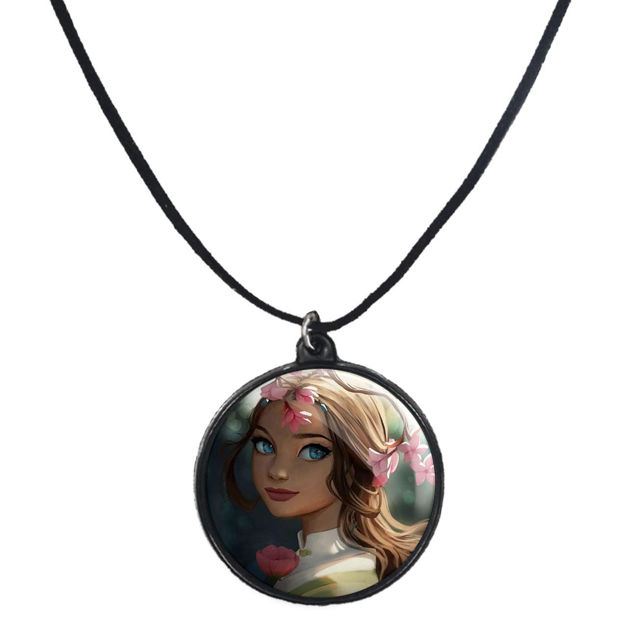 گردنبند پرمانه طرح دخترونه کد pmb.23442 مدل دو طرفه