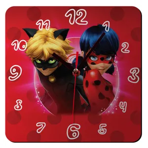 ساعت دیواری کودک باروچین مدل دختر کفشدوزکی کد c-34