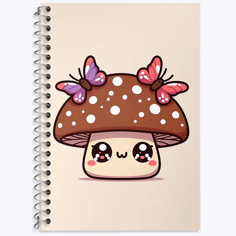 دفتر زبان 50 برگ خندالو مدل دو خط طرح قارچ کیوت کد F7834