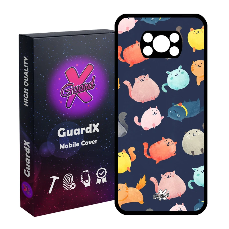 کاور گارد ایکس طرح Cats مدل Glass10173 مناسب برای گوشی موبایل شیائومی Poco X3 Pro