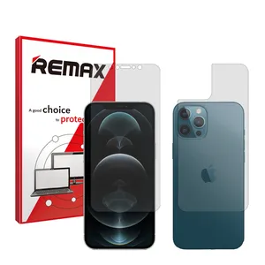 Remax HyGEL model transparent screen protector suitable for Apple iPhone 12 Pro Max phone along with the back protector
