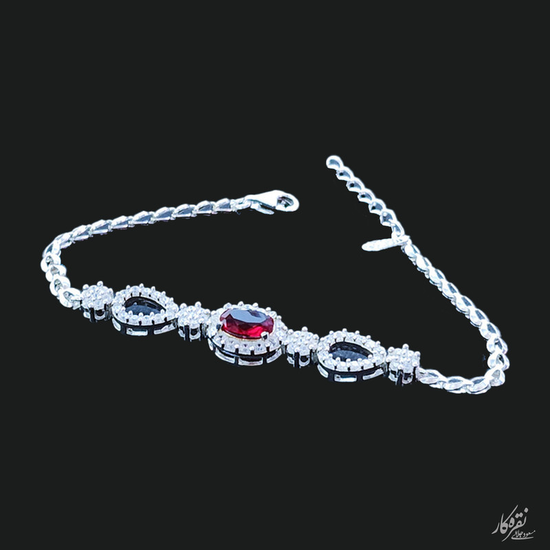 دستبند نقره زنانه مسعود جلالی نقره کار مدل 30610 دستبند نقره زنانه مسعود جلالی نقره کار مدل 30610