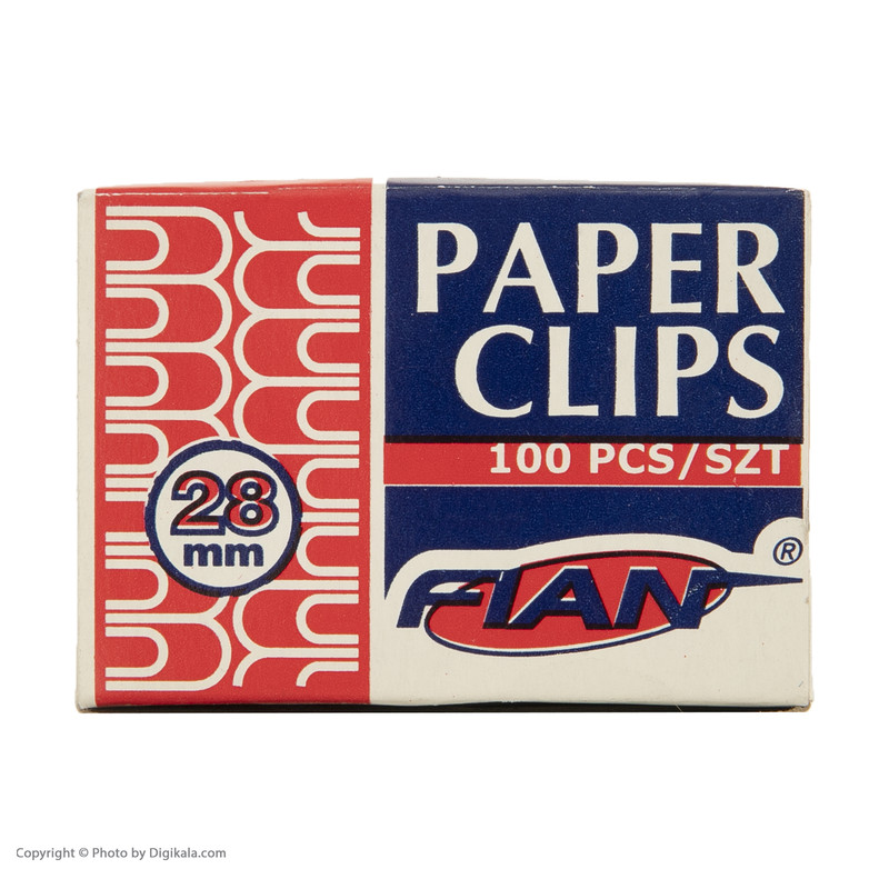 گیره کاغذ فلن کد 120059 بسته 100 عددی