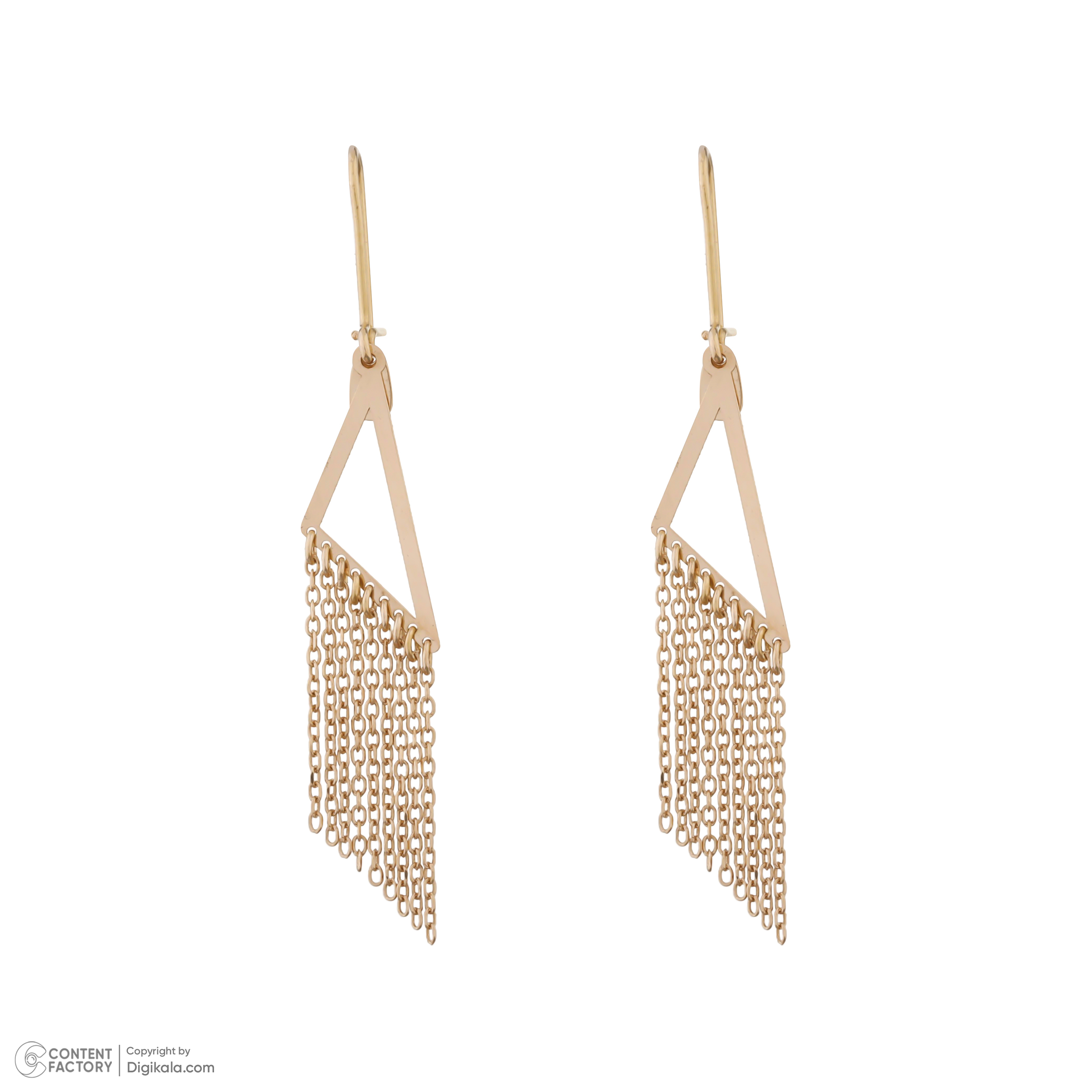 گوشواره آویزی طلا 18 عیار زنانه گلدم مدل E-3070094