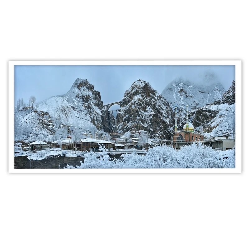 تابلو بکلیت طرح منظره زمستانی پل ورسک مدل W-S2453