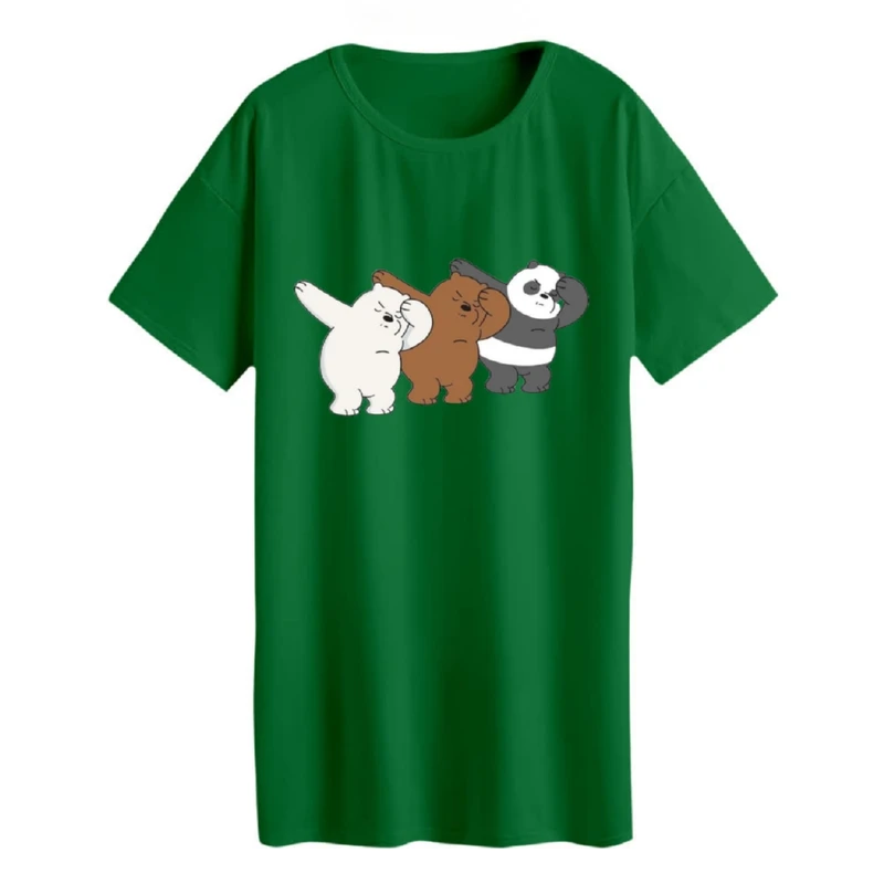 تی شرت لانگ زنانه مدل  خرس های کله فندقی کد 3