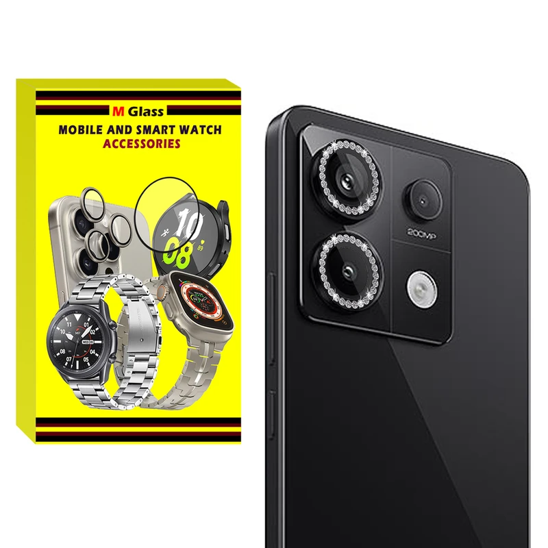 محافظ لنز دوربین رینگی امگلس مدل Diamond Protector مناسب برای گوشی موبایل شیائومی Redmi Note 13 Pro 5G