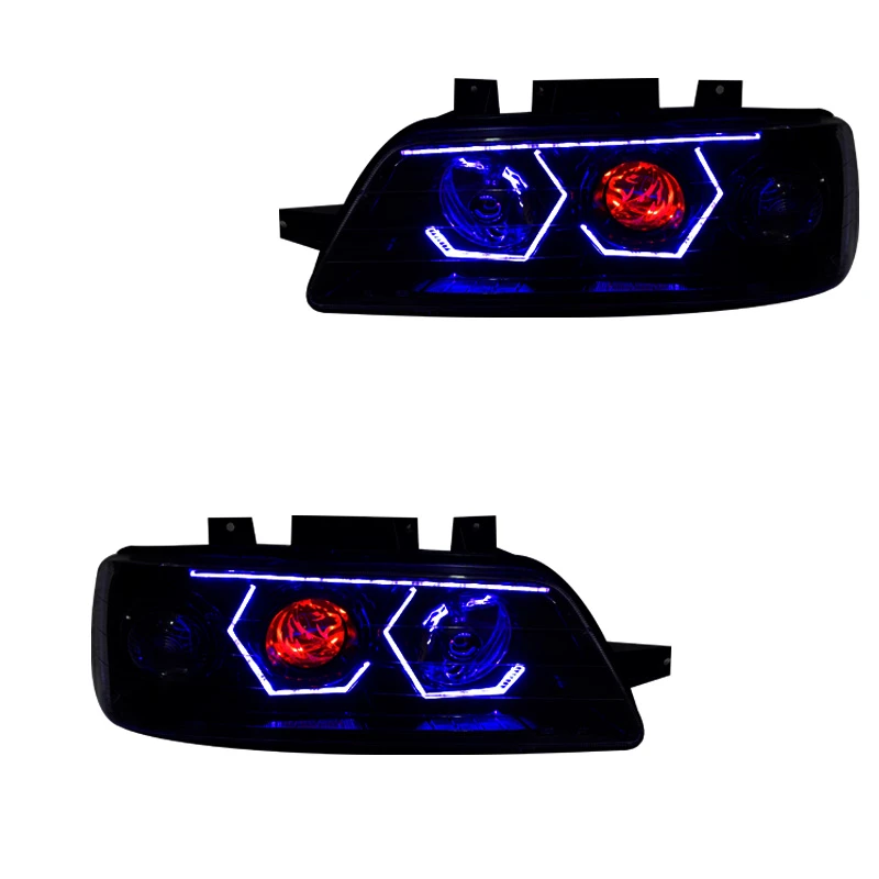 چراغ جلو خودرو گروه پژوهش صنعت مدرن مدل 3D-Wolf-Purp مناسب برای پژو 405 بسته دو عددی