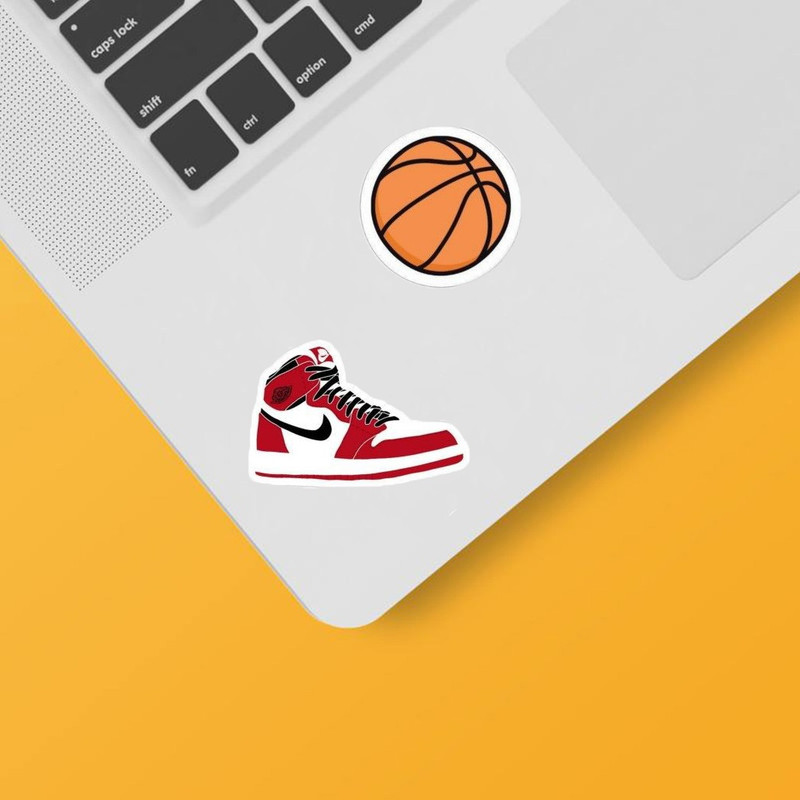 استیکر لپ تاپ و موبایل گوفی طرح کفش ورزشی مدل Air Jordan مجموعه 8 عددی