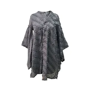 مانتو زنانه مدل اشکی کد 10144 رنگ خاکستری