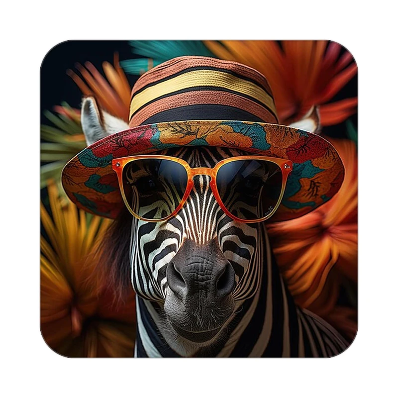 زیر لیوانی کاکتی طرح حیوانات رنگی مدل mp27129