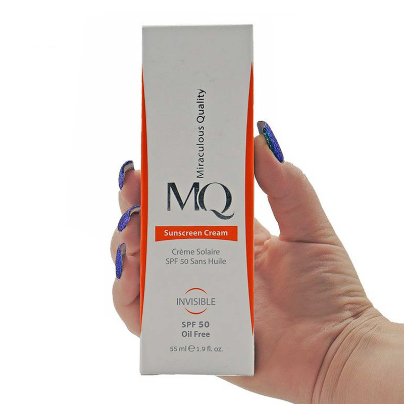 کرم ضدآفتاب بی‌رنگ ام کیو SPF50 مدل INVISIBLE، مناسب پوست‌های چرب، حجم 55 میلی‌لیتر در ارزانترین فروشگاه اینترنتی ایران ارزان