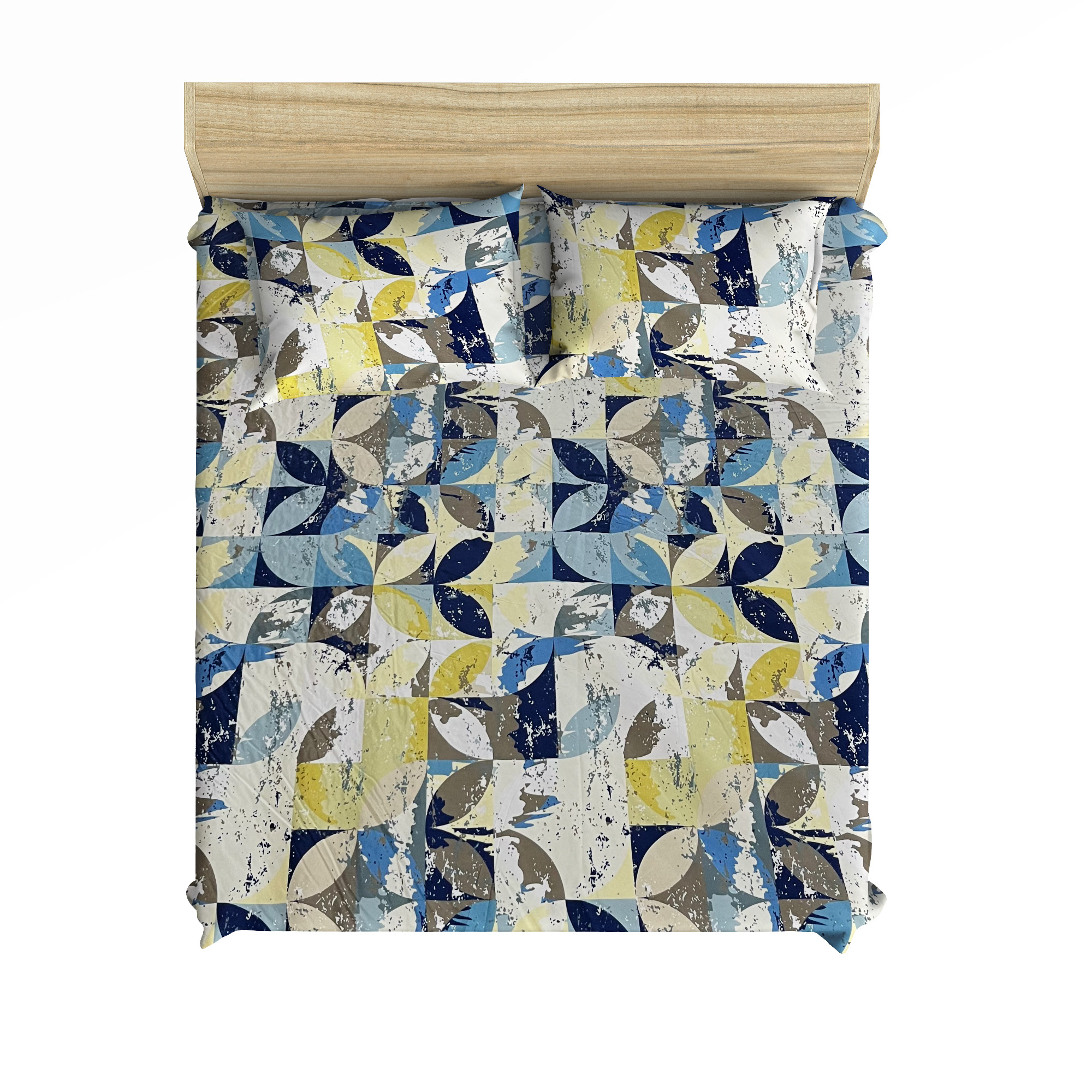 سرویس ملحفه کوکو جم مدل هندسه دونفره 3 تکه