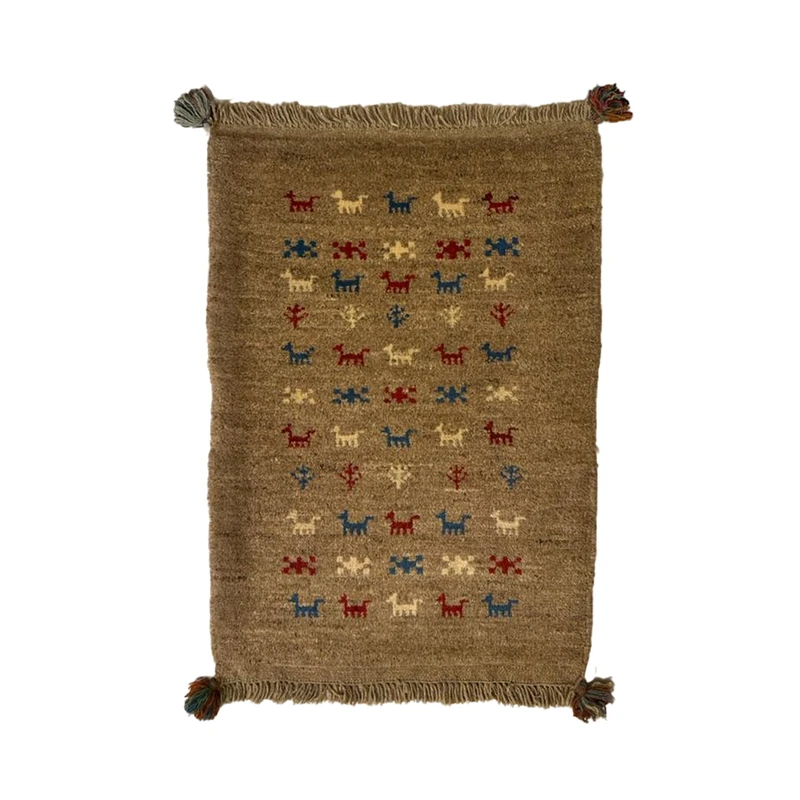 گبه دستباف نیم متری مدل بافت قشقای شیراز کد NKP-sgp22