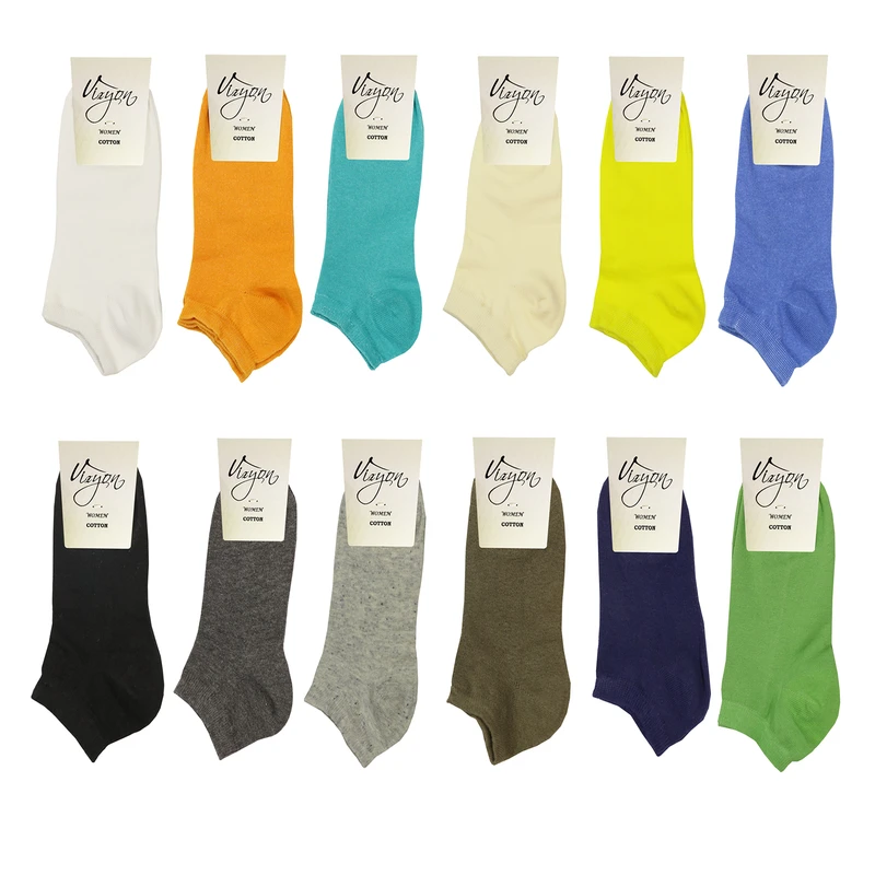 جوراب ساق کوتاه زنانه ویزیون کد VFS302.12Z2 بسته 12 عددی