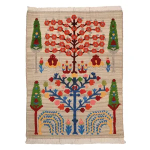 گلیم فرش دستبافت سه متری مدل درخت زندگی کد  4040654