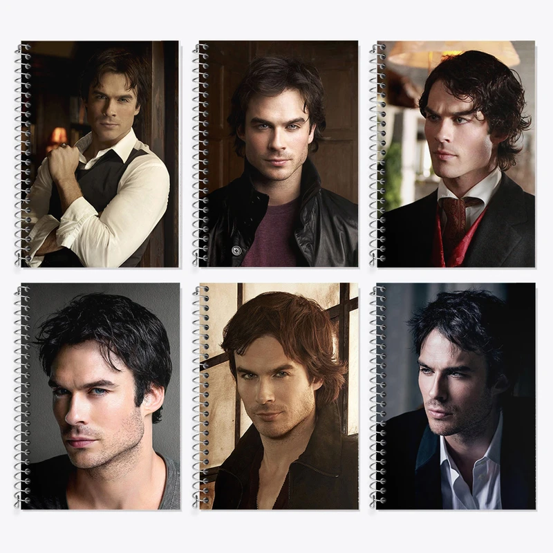 دفتر زبان 50 برگ خندالو مدل دو خط طرح دیمن سالواتوره خاطرات خون آشام کد 717 مجموعه 6 عددی