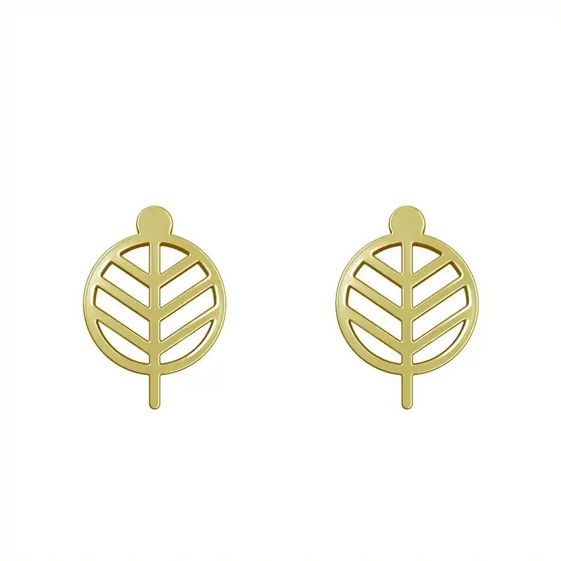 گوشواره طلا 18 عیار زنانه مدوپد مدل برگ کد GA1-15939