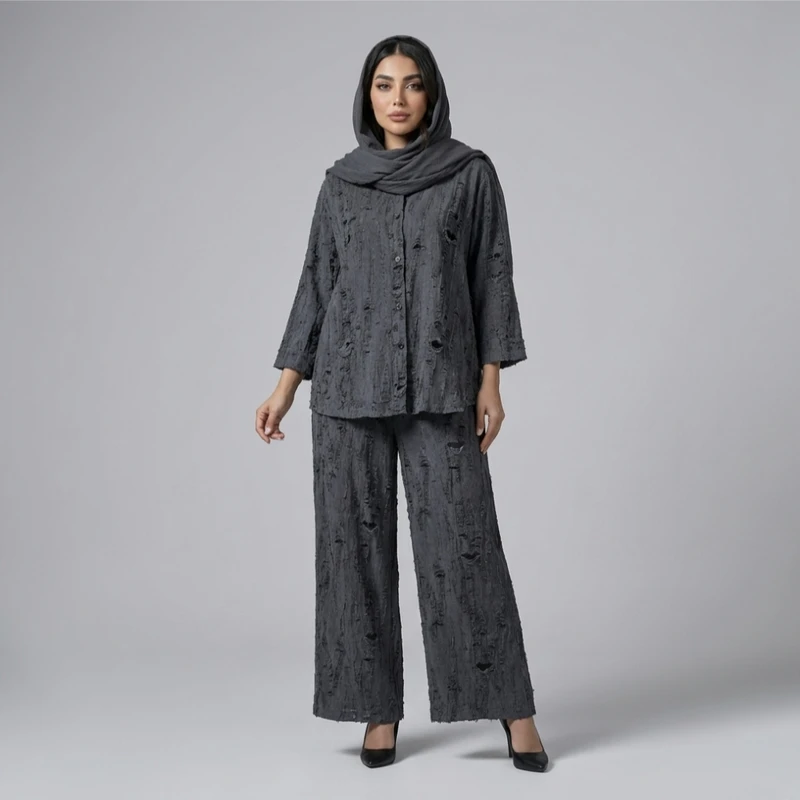 مانتو و شلوار زنانه کد 7372