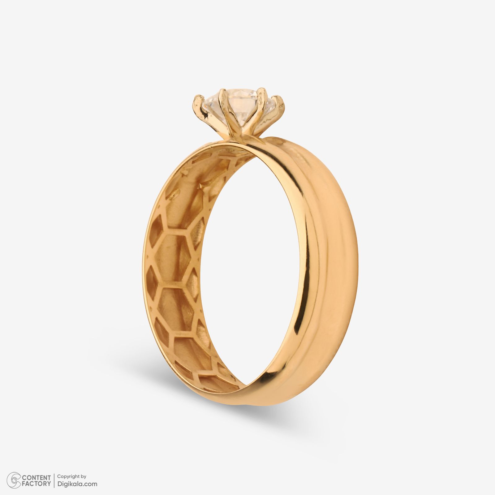 انگشتر طلا 18 عیار زنانه گلدم مدل R347020 سایز 56 -  - 2