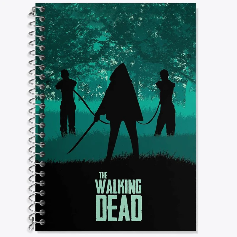دفتر زبان 50 برگ خندالو مدل دو خط طرح سریال مردگان متحرک The Walking Dead کد 10183