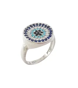 انگشتر نقره زنانه مدل چشم نظر 