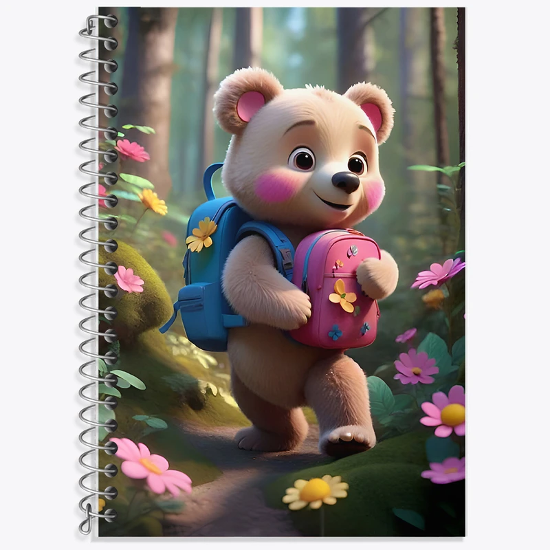 دفتر نت موسیقی 50 برگ خندالو طرح خرس بامزه کد F7797