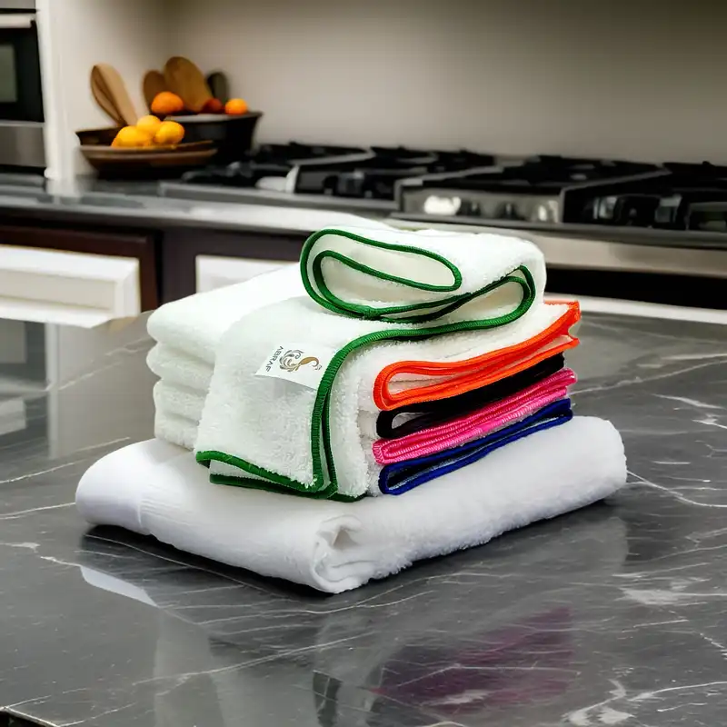دستمال آشپزخانه ابراف مدل میکروفایبر ABS405 بسته 5 عددی