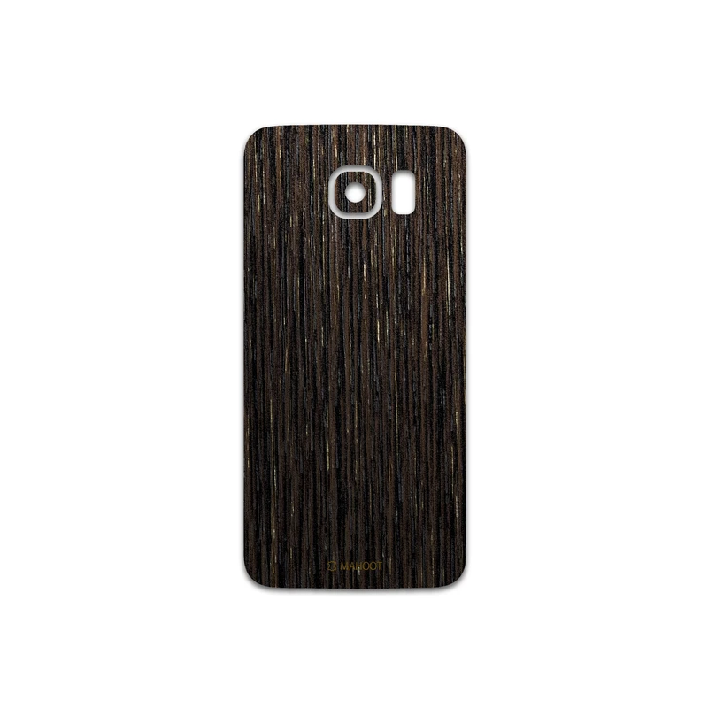 برچسب پوششی ماهوت مدل Dark-Gold-Stripes-Wood مناسب برای گوشی موبایل سامسونگ Galaxy S6