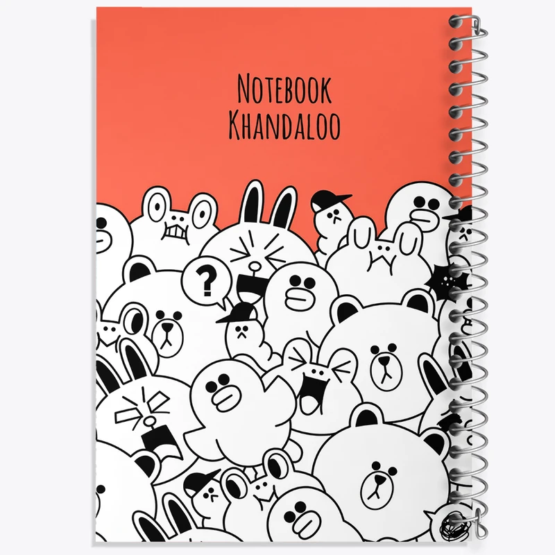 دفتر شطرنجی 50 برگ خندالو طرح حیوانات کیوت و بامزه کد N3547