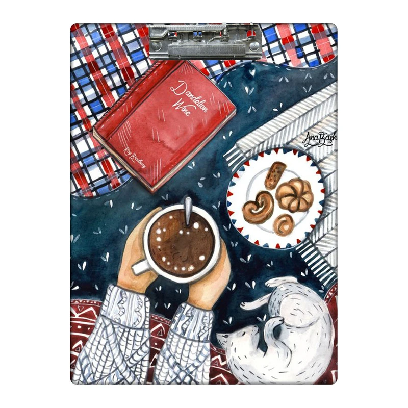 تخته شاسی طرح گربه،کتاب و قهوه کد 5866074 سایز A4