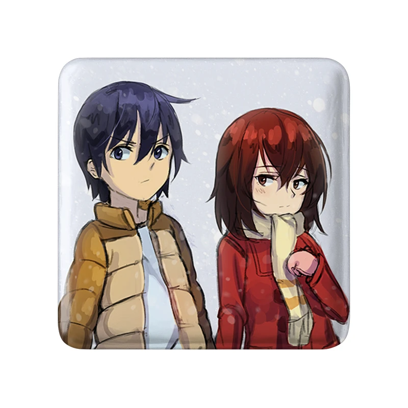 مگنت خندالو طرح ساتورو و کایو انیمه اریزد مدل مربعی کد 32211