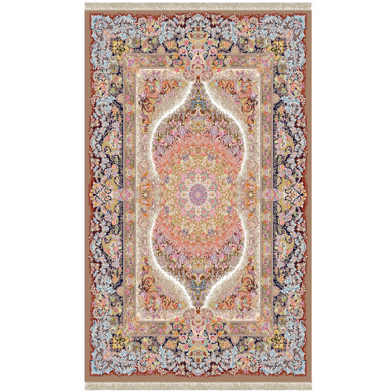 فرش پارچه ای مدل ابریشم نما طرح افشانه کد 076