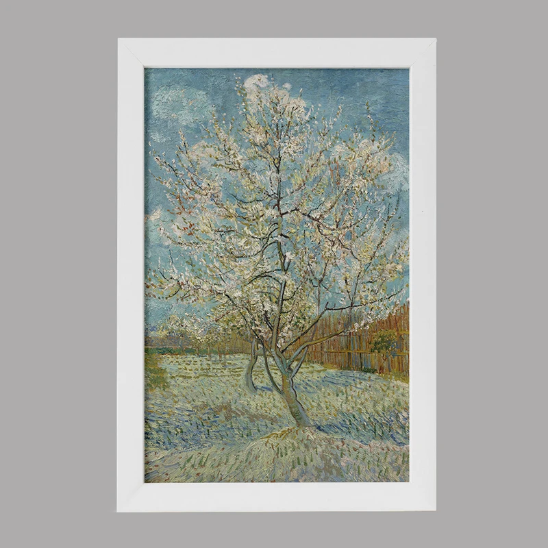 تابلو خندالو مدل درخت هلو صورتی ونسان ونگوگ (Van Gogh) کد 36806