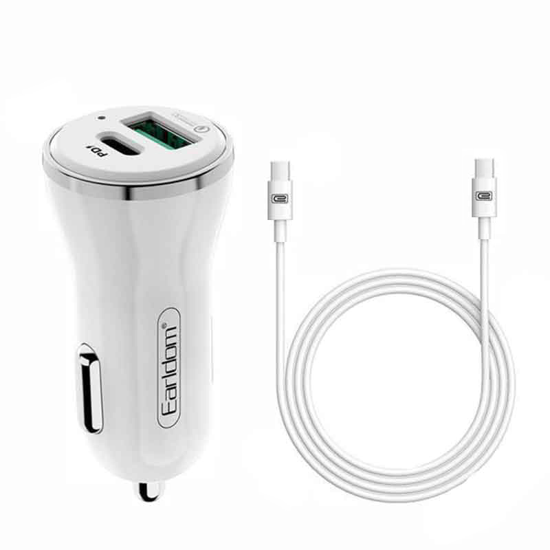 شارژر فندکی ارلدام مدل ES-KC4-Type-c به همراه کابل USB-C