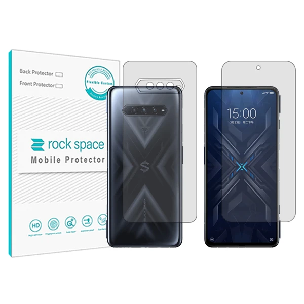 محافظ صفحه نمایش شفاف راک اسپیس مدل HyGEL مناسب برای گوشی موبایل شیائومی Black Shark 4 به همراه محافظ پشت
