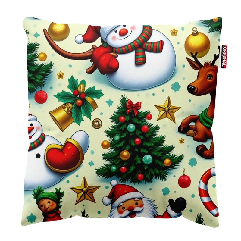 کوسن پاد آفرین طرح کریسمس کد 2662 سایز 30*30 سانتی متر