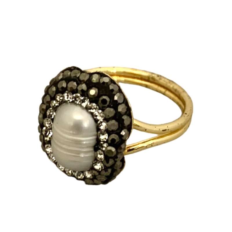 انگشتر زنانه مدل مروارید و حدید کد ART87