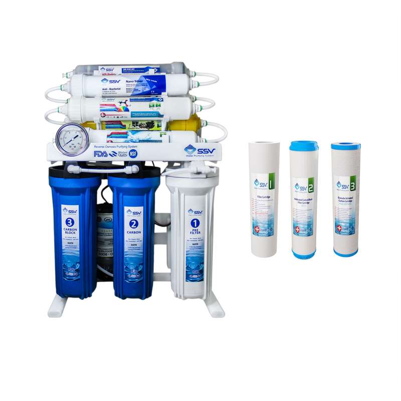 دستگاه تصفیه کننده آب اس اس وی مدل MaxBlue x1000 به همراه فیلتر بسته 3 عددی