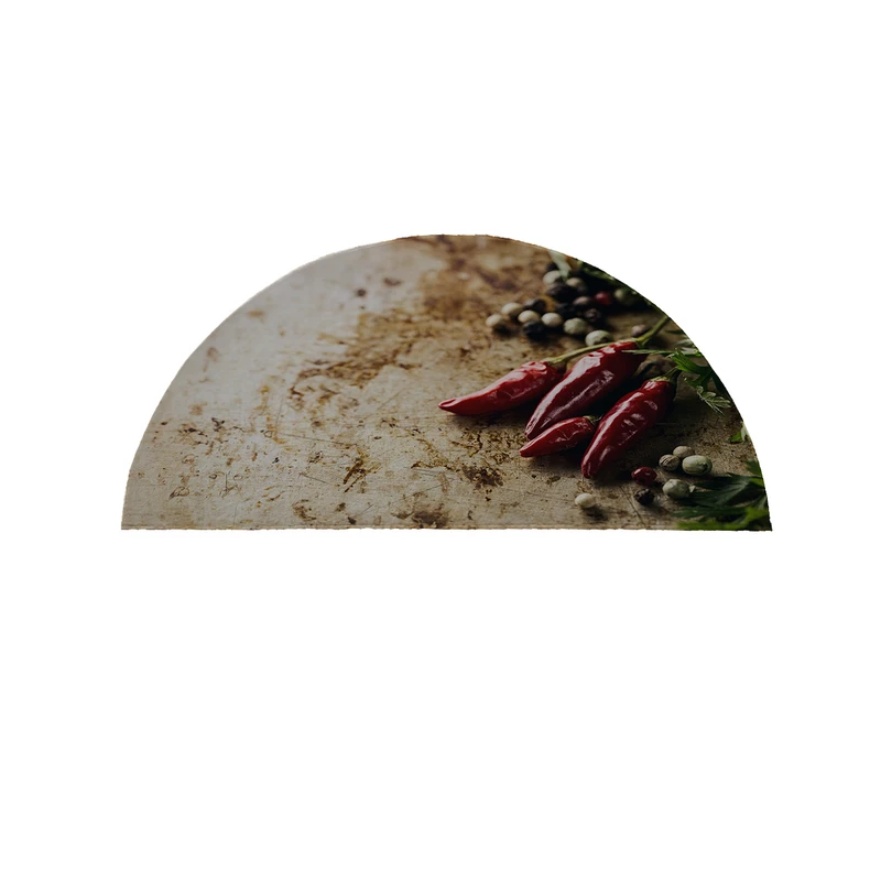 پادری مدل نیم دایره طرح فلفل قرمز کد 8471 سایز 90×45 سانتی متر