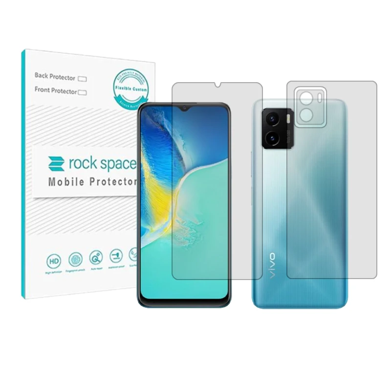 محافظ صفحه نمایش شفاف راک اسپیس مدل HyGEL مناسب برای گوشی موبایل ویوو Y15s به همراه محافظ پشت گوشی