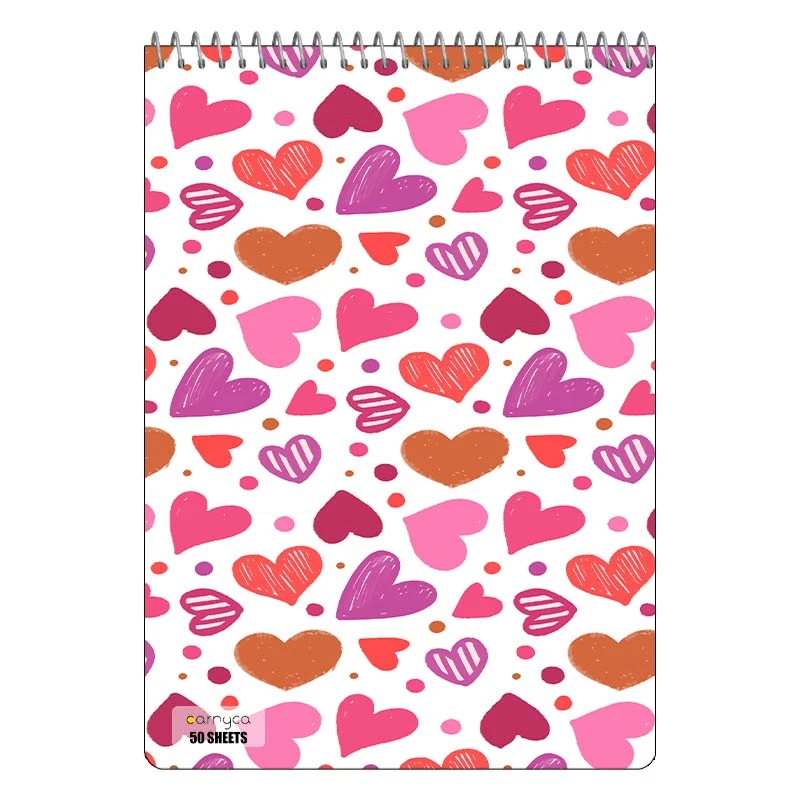دفتر نقاشی 50 برگ سیمی کارنیکا طرح پترن عشق Love Pattern کد 78632